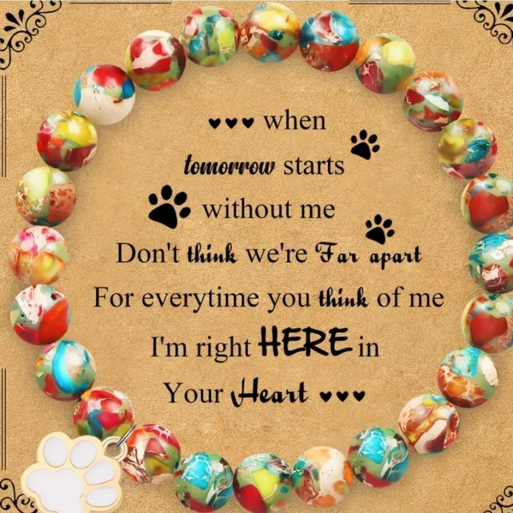 Pet Loss Sympathy bracelet stone beads